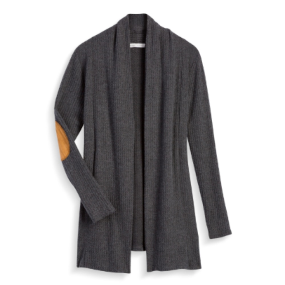 Honey Punch Novah Elbow Patch Textured Cardigan